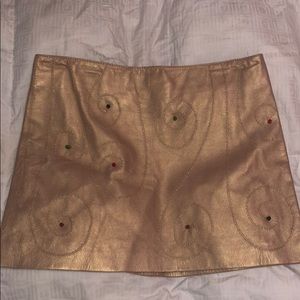 Vintage Gold Metallic Beaded Mini Skirt✨